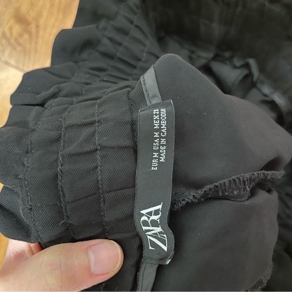 Zara paper bag pants with ribbon tie - Picture 3 of 4